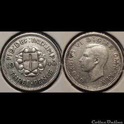 Grande Bretagne 3 Pence 1940