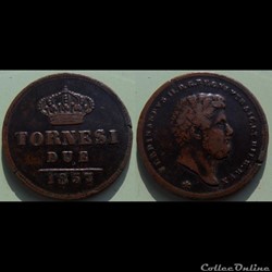 Italie Naples & Sicile 2 Tornési 1857