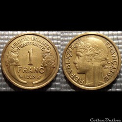 Hc 1 franc Morlon 1932 23mm 4g