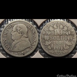 Vatican 10 Soldi 1868 R