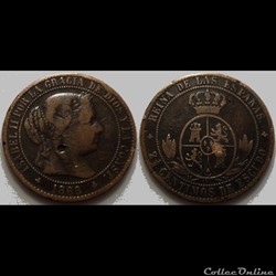 Espagne 2 1/2 Centimos 1868