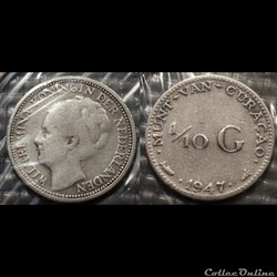 Antilles Néerlandaise 1/10 Guilder 1947