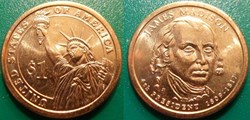 1 dollar Presidents: 1809-1817 James Madison