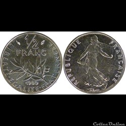 Gl 1/2 franc semeuse 1980 19.5mm 4.5g