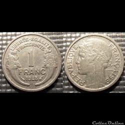 Hf 1 franc Morlon 1948 23mm 1.3g