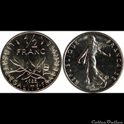 Gl 1/2 franc semeuse 1988 19.5mm 4.5g