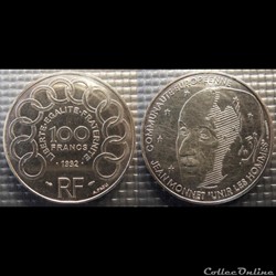 Ok 100 francs Jean Monnet 1992 31mm 15g