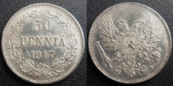 Finlande 50 Pennia 1917 Nicolas II