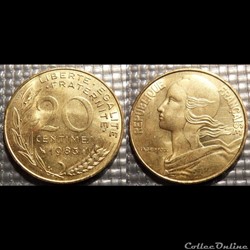 Ef 20 centimes Marianne 1983 23.5mm 4g