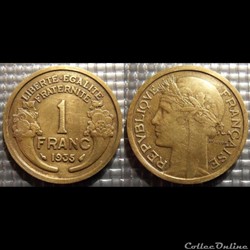 Hc 1 franc Morlon 1935 23mm 4g