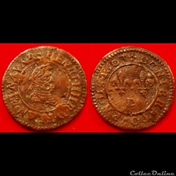 F1 Henri IV Denier Tournois 1607 D Lyon