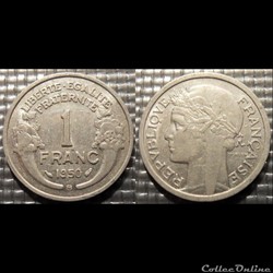 Hf 1 franc Morlon 1950 B 23mm 1.3g