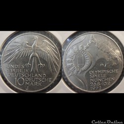 Germany 10 Mark 1972 J