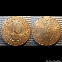 Lm 10 francs Hugues Capet roi de France 1987 26mm 10g