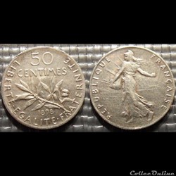 Ga 50 centimes Semeuse 1898 18mm 2.5g