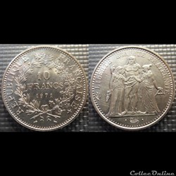 Lf 10 francs Hercule 1971 37mm 25g