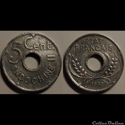 Indochine 5 cent. 1943