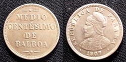 Panama Médio centésimo de Balboa 1907