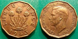 3 Pence 1943 Fleur de poireau
