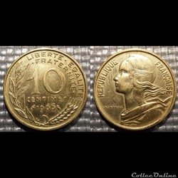 Di 10 centimes Marianne 1966 20mm 3g
