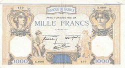 1000 Francs Céres-Mercure type 1927 modifié