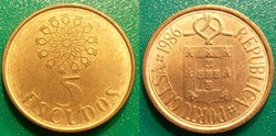 5 Escudos 1986