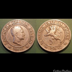 Belgique 20 Centimes 1860 des Belges