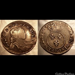 I12 Louis XV 1/10 Ecu dit"Vertugadin" 1716 Bordeaux