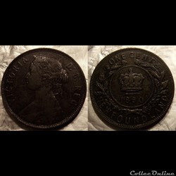 Canada Newfoudland 1 Cent 1880