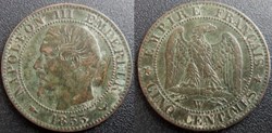 N-Napoleon III Empereur Deux centimes non lauré 1855 W Lille