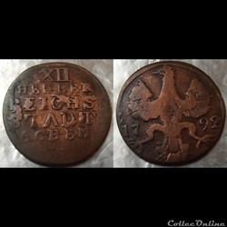 Allemagne Aachen 12 Heller 1792