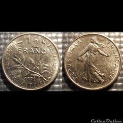 Gl 1/2 franc semeuse 1971 19.5mm 4.5g