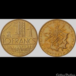 Lg 10 francs Mathieu 1981 26mm 10g