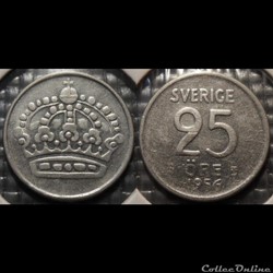 Suède 25 Ore 1956 TS