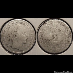 Autriche 20 Kreuser 1868