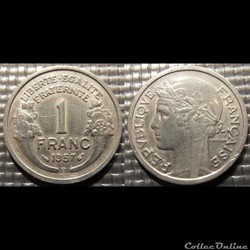 Hf 1 franc Morlon 1957 B 23mm 1.3g