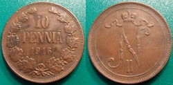 Finlande 10 Penniä 1916 Nicholas II