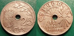 25 Centimos 1937