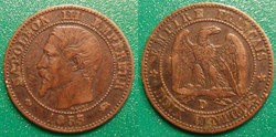 N-Napoleon III Empereur Deux centimes non lauré 1855 D Lyon