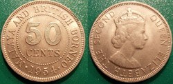 50 Cent 1954 Malaya and British Bornéo