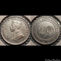 Malaysia Straits Settlements 20 Cents 1927