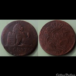 Belgique 5 Centimes 1833