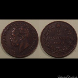 Italie 2 Centésimi 1861M