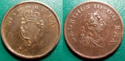 Irlande 1/2 Penny 1805 Georges III