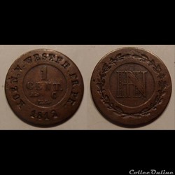 C1 Centime Germanie Westphalie Jérome Napoléon 1 Centime 1812 C
