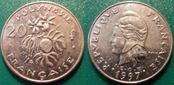 Polynésie Française 20 Francs I•E•O•M• 1997 abeille
