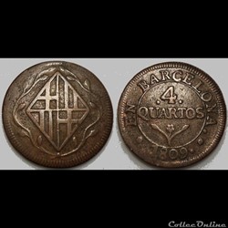 B2 4 Quartos 1809 Espagne Barcelone Joseph Napoléon