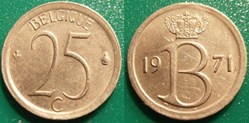 25 Centimes 1971 Belgique