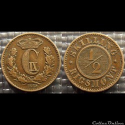 Danemark 1/2 Skilling 1868