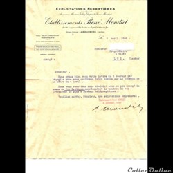 Vieux papiers: Labouheyre Etablissements Mondiet 1933